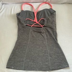 lululemon athletica Grey & Pink Cross Back Tank Top